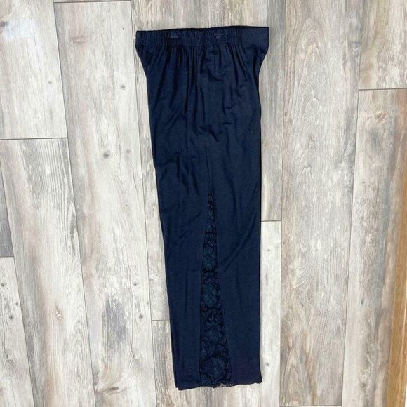 Ela S Black Stretch Pants Lace Insets - Picture 6 of 7